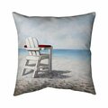 Begin Home Decor 20 x 20 in. White Beach Chair-Double Sided Print Indoor Pillow 5541-2020-CO25